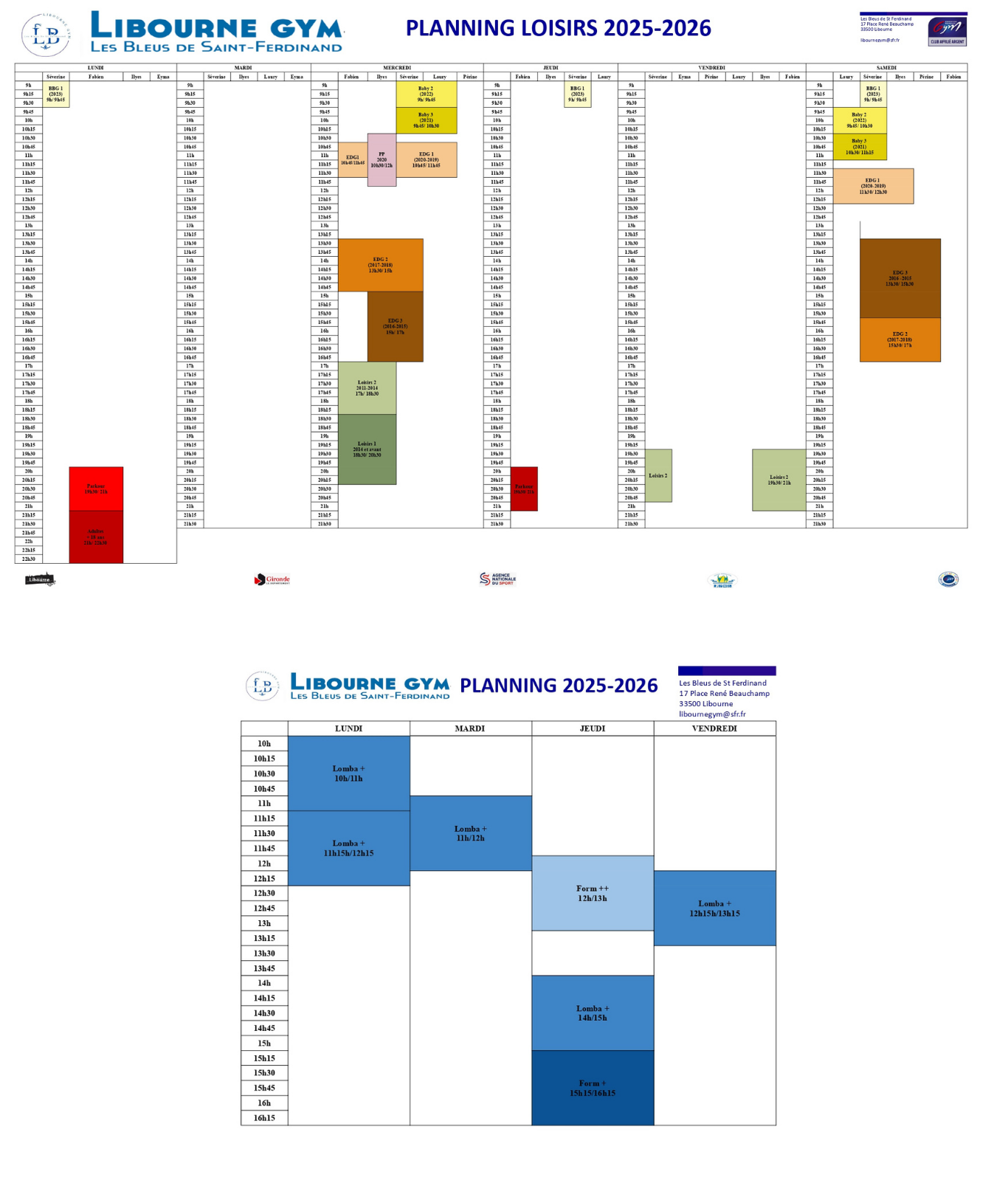Planning loisirs